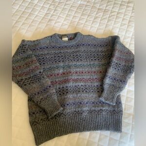 Gray Patterned Men's Sweater M/L
